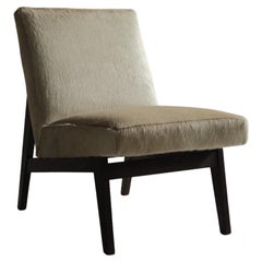 Vintage Scandinavian Mid-Century Chair in Cowhide, in Style of Pierre Jenneret, 1950s