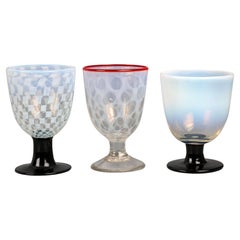 Escasa colección de tres vasos japoneses Meiji para beber con hielo