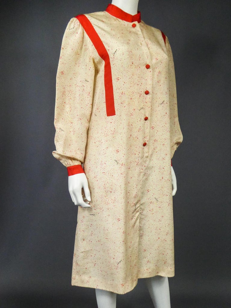 A Schiaparelli Printed Silk Blouse Dress Circa 2006-2012 For Sale 5