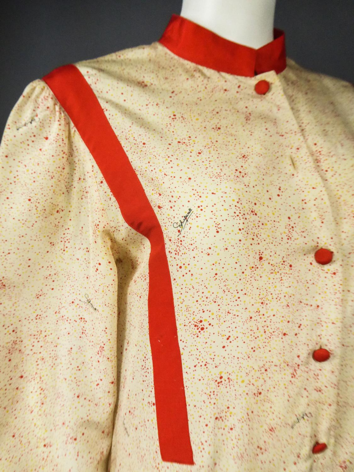 A Schiaparelli Printed Silk Blouse Dress Circa 2006-2012 For Sale 4