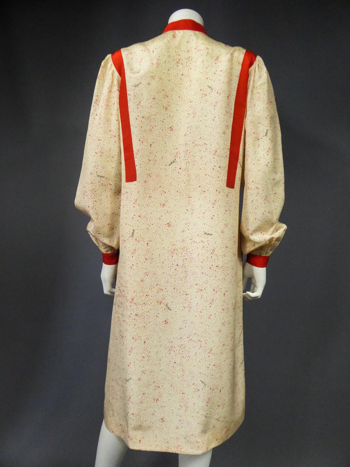 A Schiaparelli Printed Silk Blouse Dress Circa 2006-2012 For Sale 7