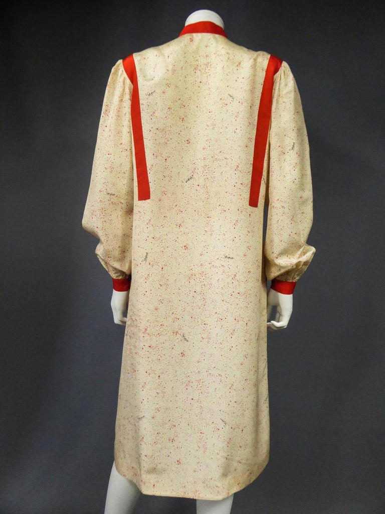 A Schiaparelli Printed Silk Blouse Dress Circa 2006-2012 For Sale 10