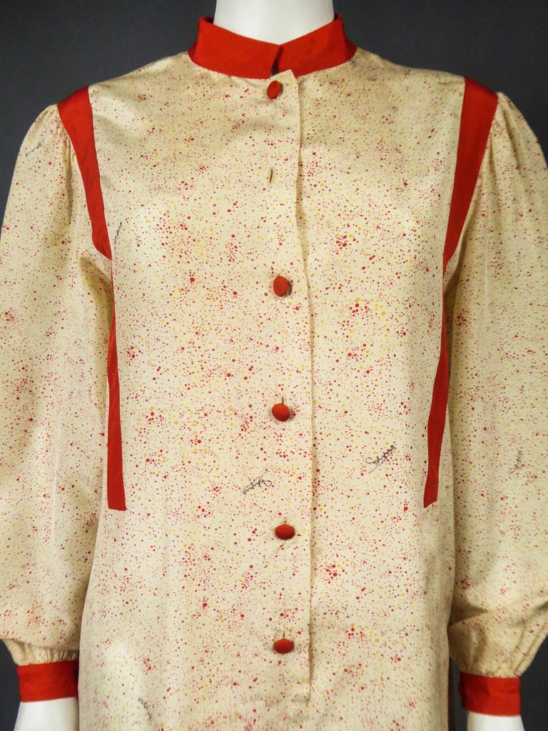 A Schiaparelli Printed Silk Blouse Dress Circa 2006-2012 For Sale 1