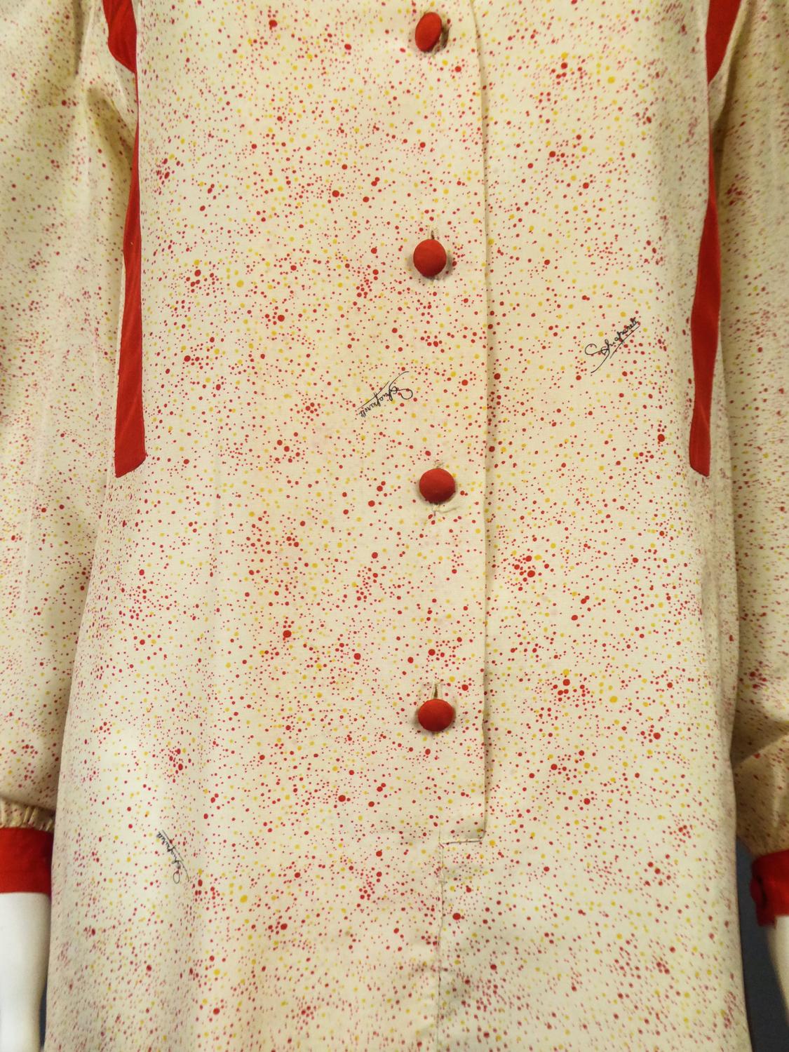 Women's A Schiaparelli Printed Silk Blouse Dress Circa 2006-2012 For Sale