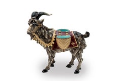 Schiller and Son Signed Faience Ibex, Late 19th Century