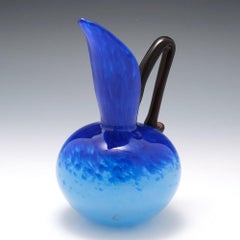 Schneider Blue Glass Pitcher, circa 1925