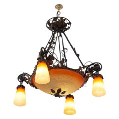 A Schneider Five Light Chandelier, 1924-28