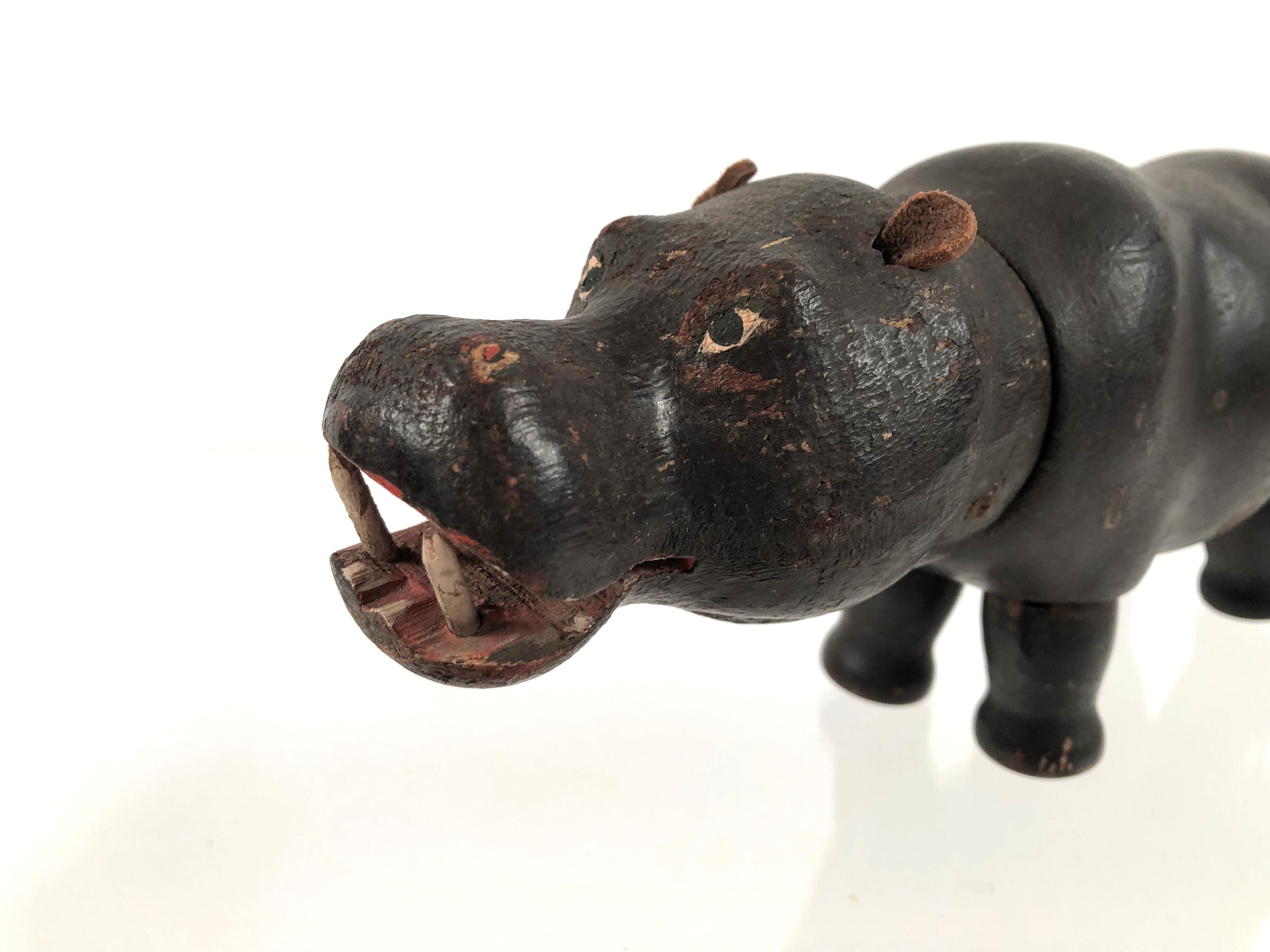 Hand-Painted Schoenhut Toy Hippopotamus
