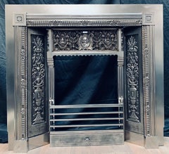 Scottish 19th Century Polished Cast Iron Fireplace Insert