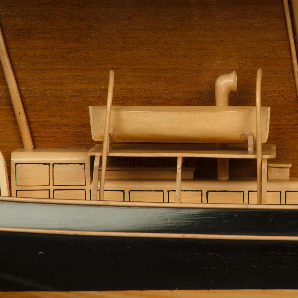 Ebony A Scottish builder’s cased half hull model of a herring drifter For Sale