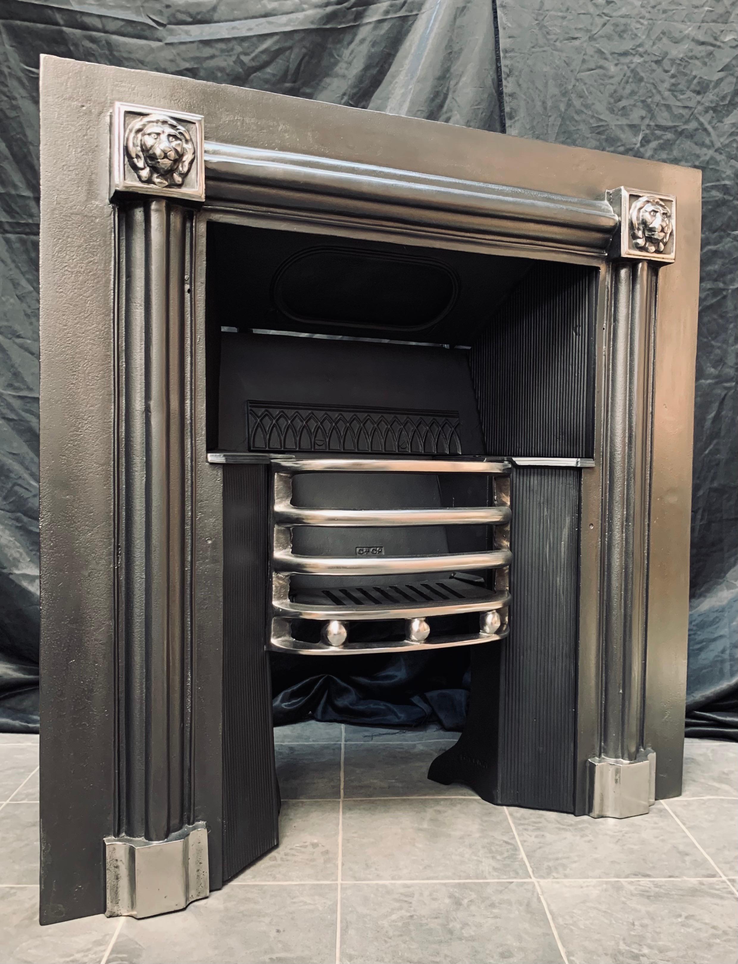 Scottish Georgian Manner Cast Iron Fireplace Hob Grate Insert For Sale 6