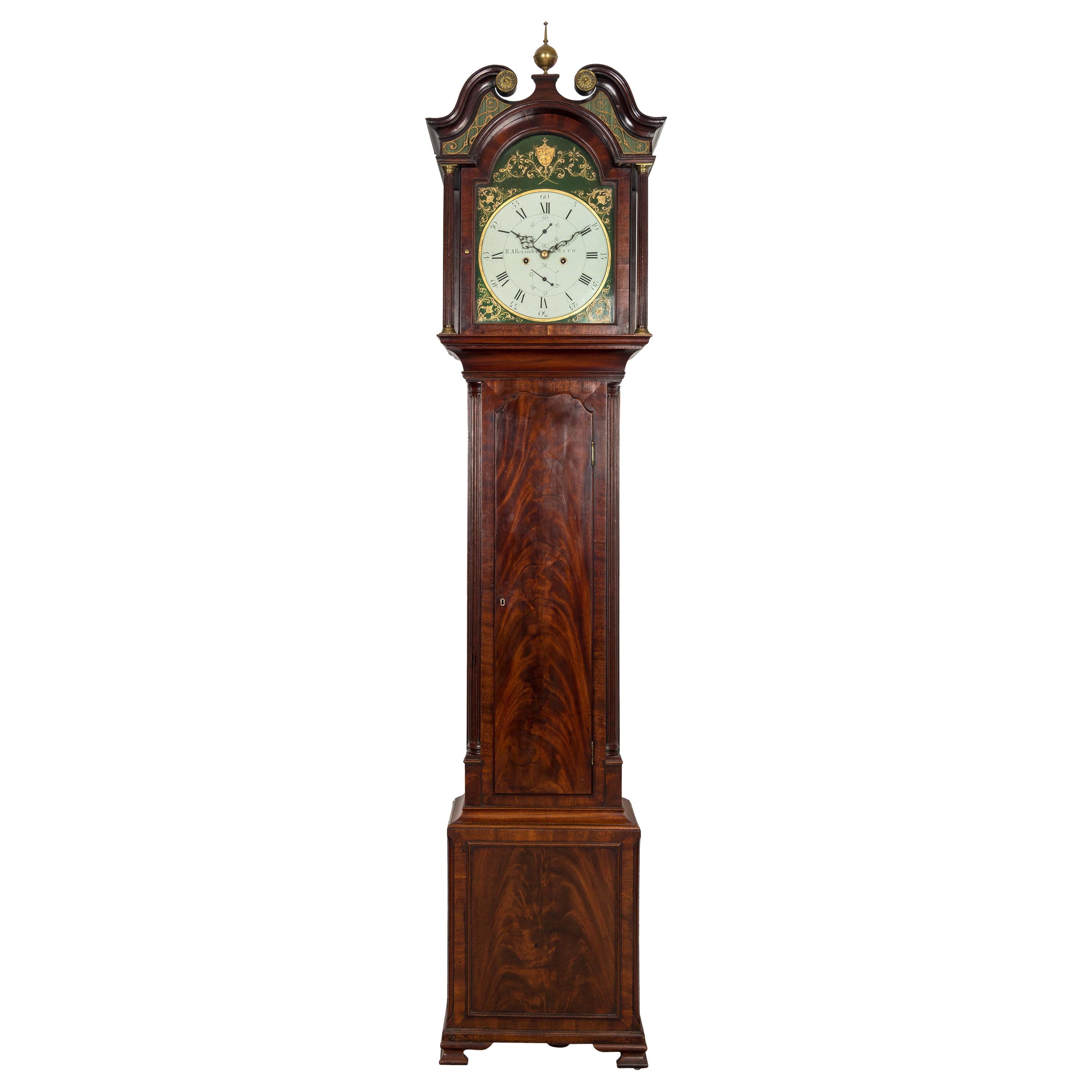 Scottish Antique George III Mahogany Longcase Clock by Robert Alexander, Leith