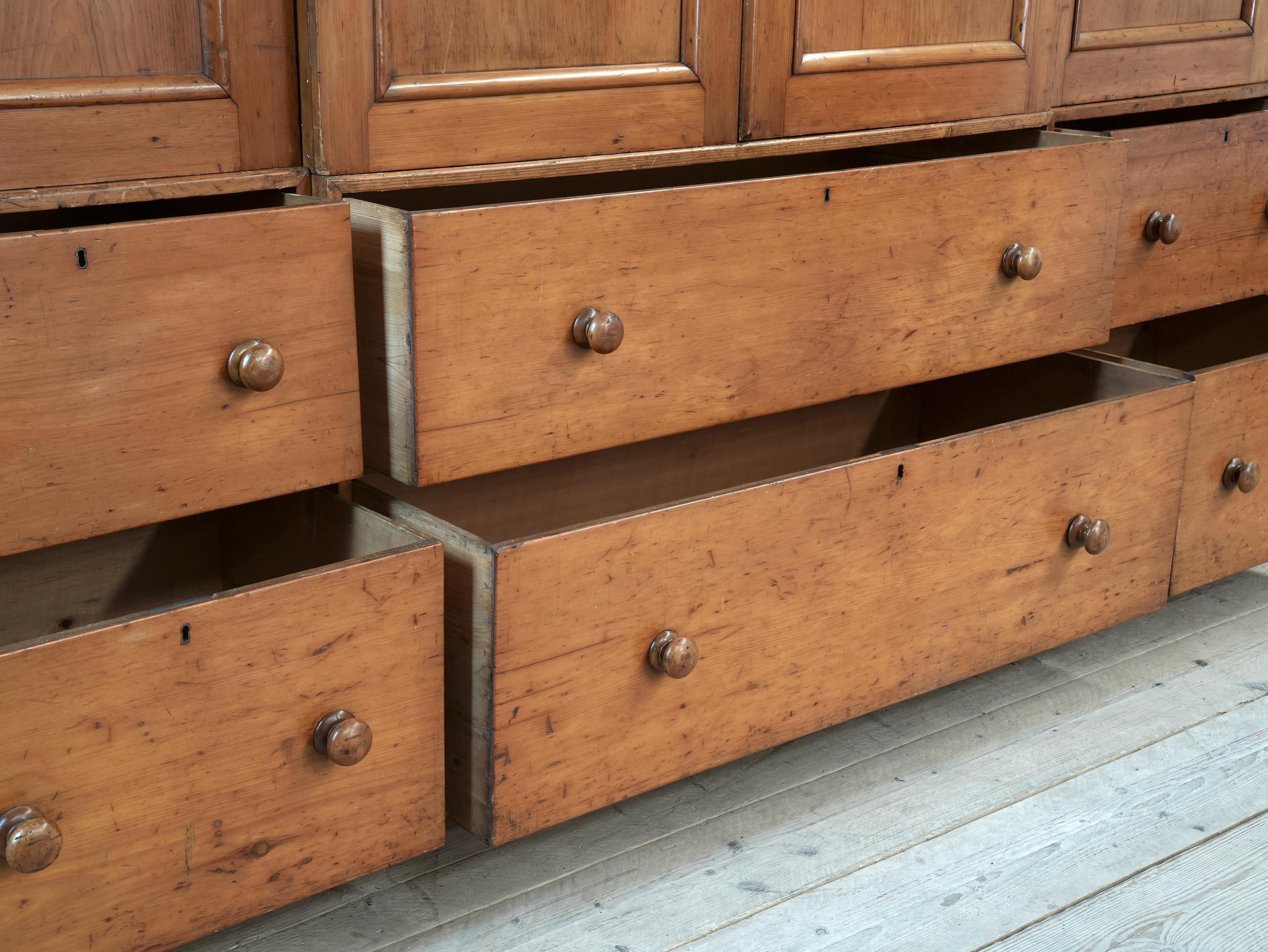 Scottish Pine Breakfront Linen Cupboard at 1stDibs