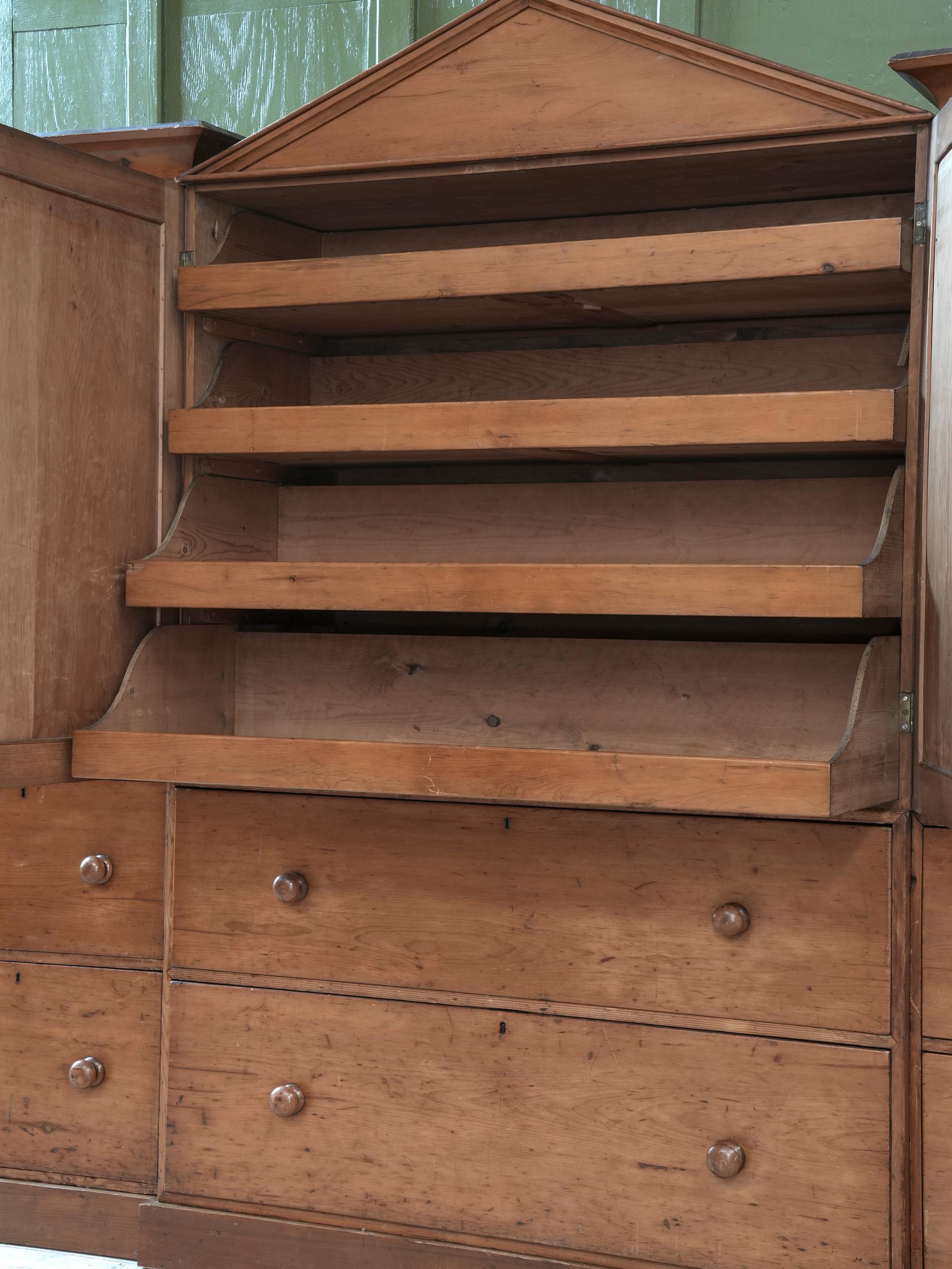Scottish Pine Breakfront Linen Cupboard at 1stDibs