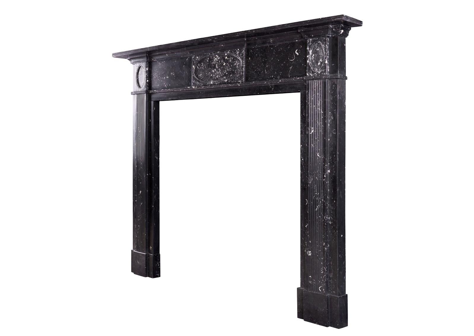 Scottish Regency Fireplace in Black Kilkenny Marble In Good Condition For Sale In London, GB