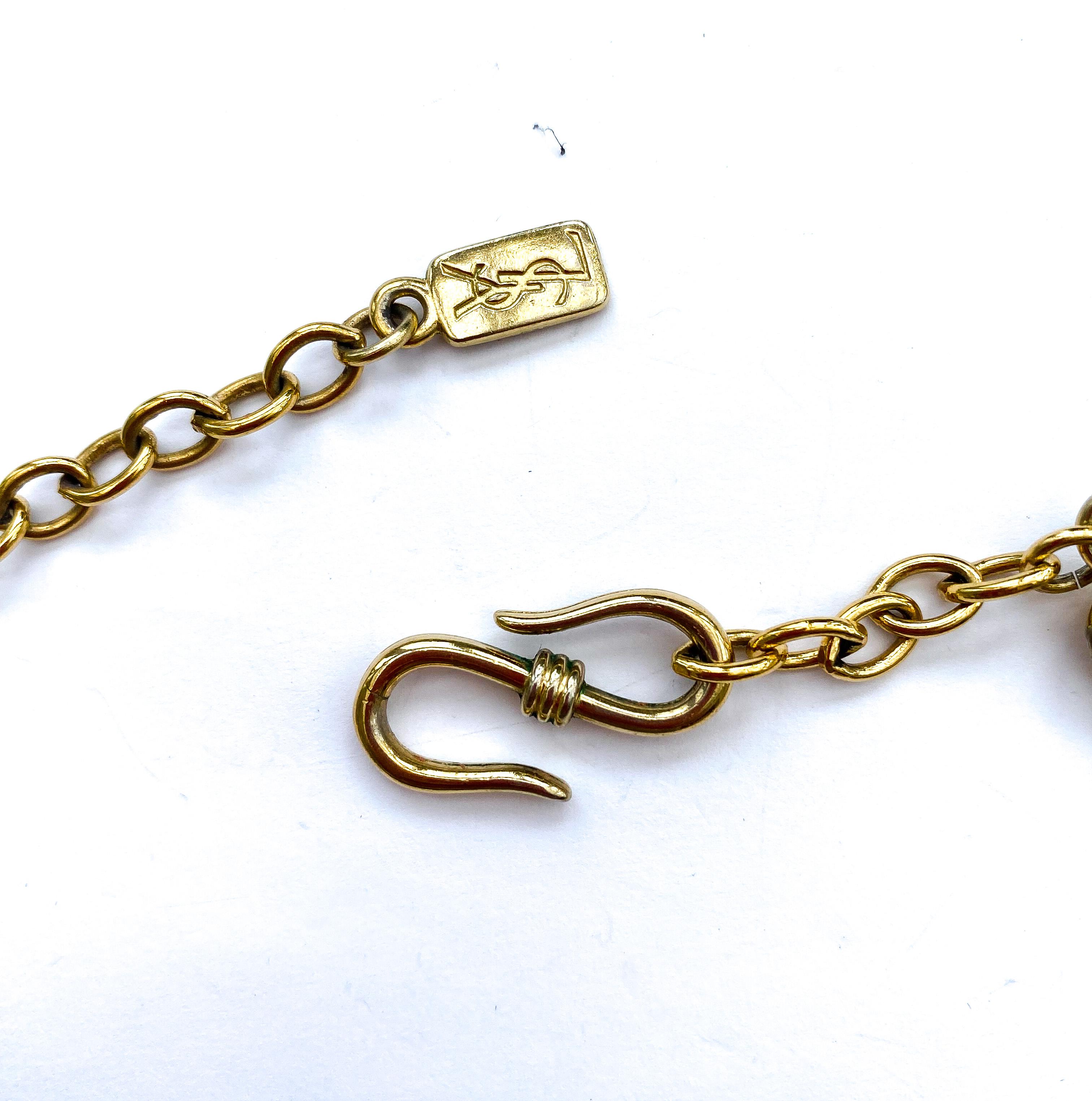 A sculpted gilt metal necklace, Yves Saint Laurent, France, 1980s For Sale 1