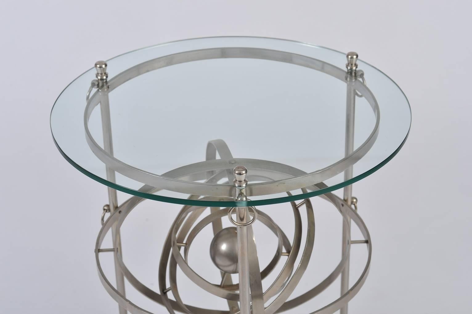 Mid-Century Modern Sculptural 1950s Steel Armillary Side Table