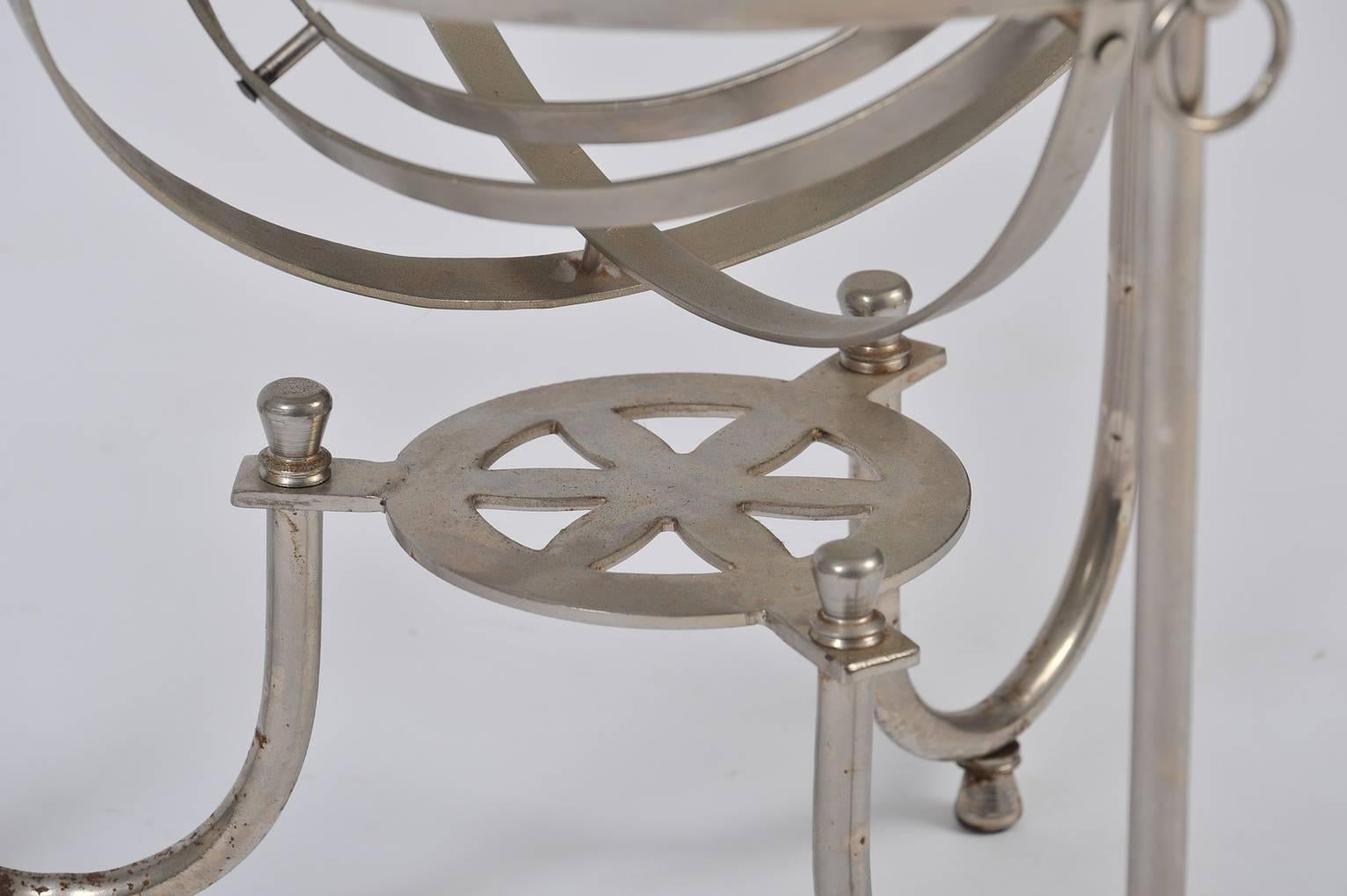 Sculptural 1950s Steel Armillary Side Table In Good Condition In London, GB