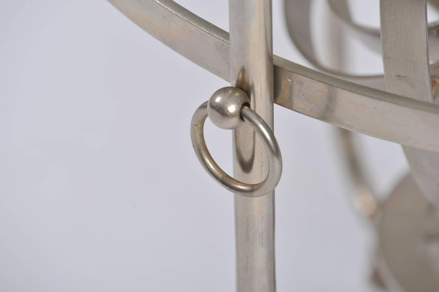 20th Century Sculptural 1950s Steel Armillary Side Table