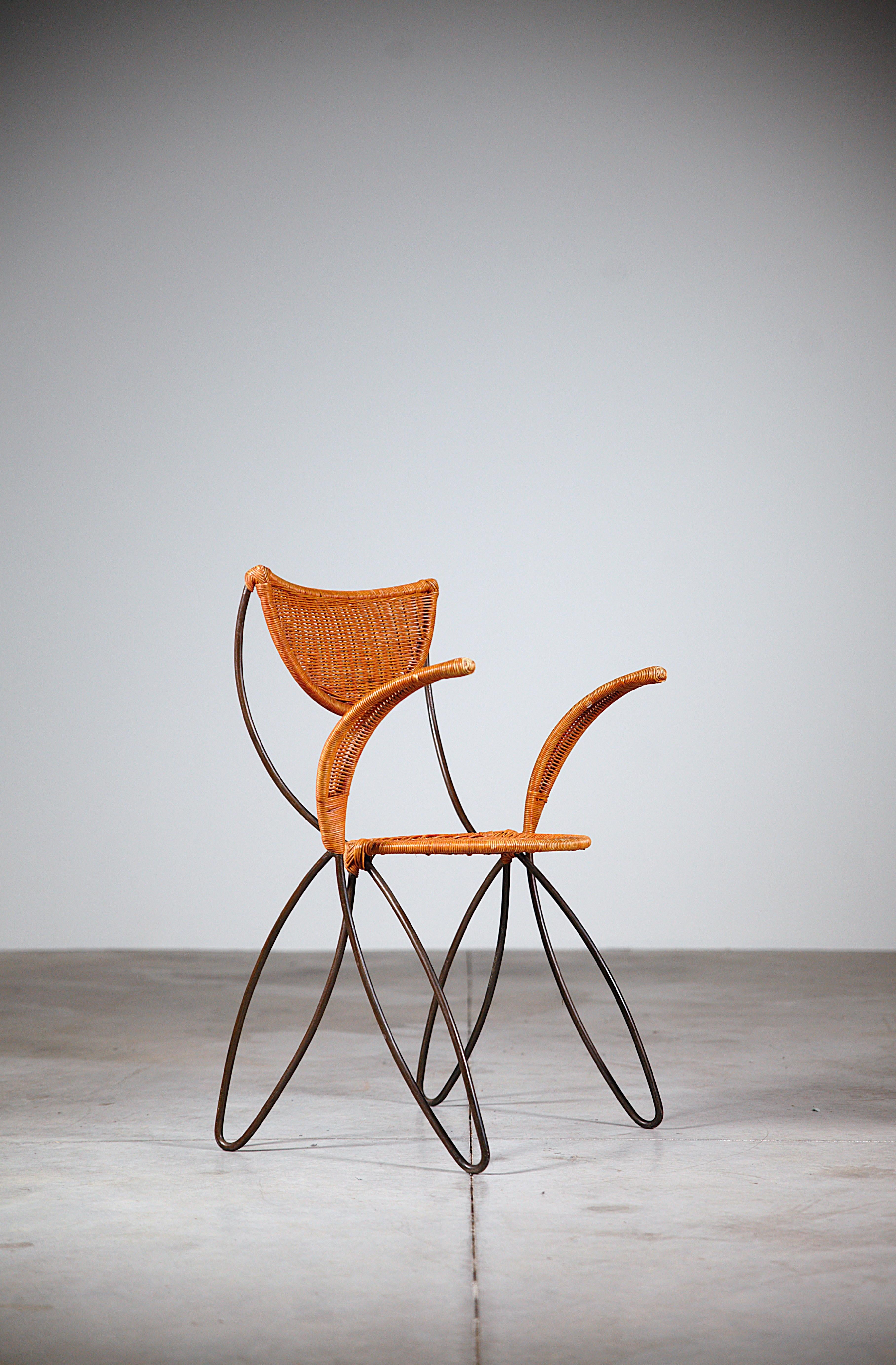 A Sculptural Armchair by François Liguori Sète France 1990s In Good Condition In HYÈRES, FR