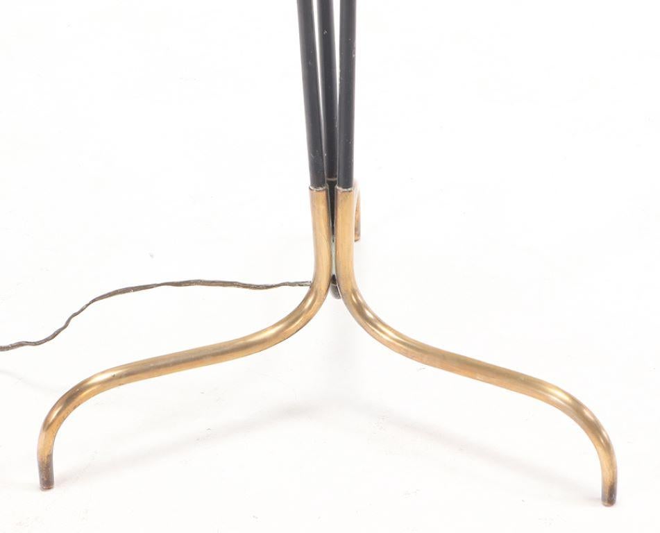 Mid-Century Modern A sculptural brass and iron floor lamp circa 1950 For Sale