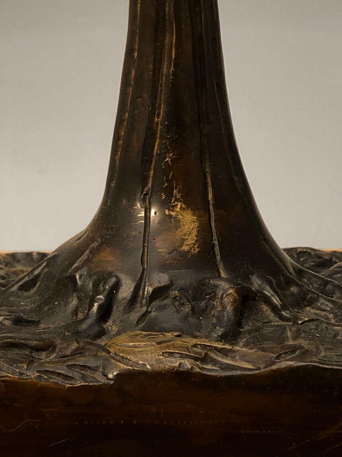 A SHABBY-CHIC BAROQUE NEO-CLASSICAL Sculptural Bronze TABLE LAMP, France 1980. 1