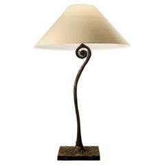 A SHABBY-CHIC BAROQUE NEO-CLASSICAL Sculptural Bronze TABLE LAMP, France 1980.