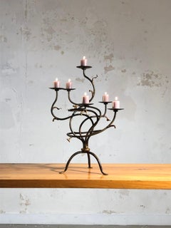 PORTAVELAS BRUTALISTA ESCULTURAL Pieza única de ARTISTA, Francia 1990