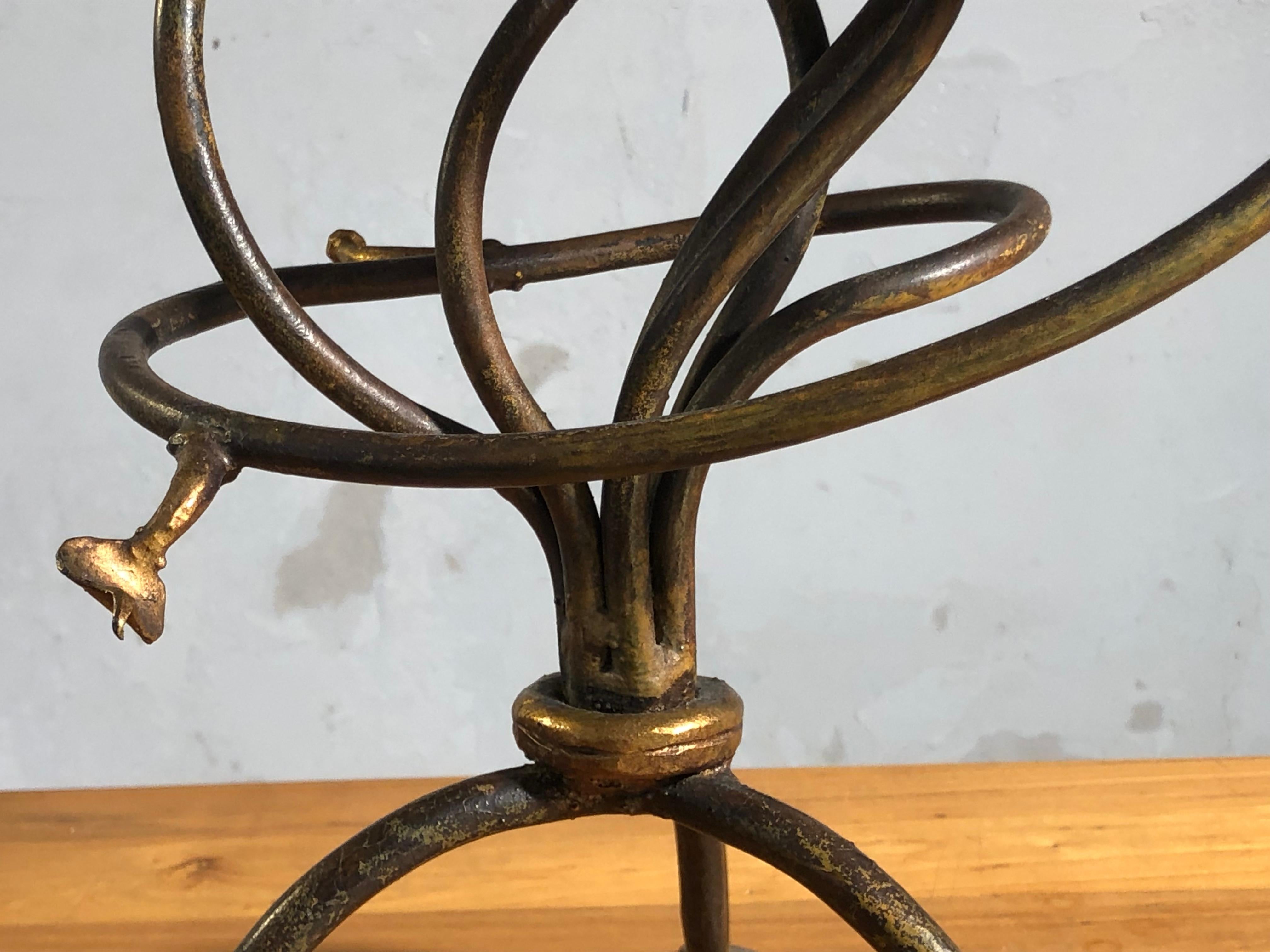 Fin du 20e siècle Pièce d'artiste unique du BRUTALIST CANDELABRA CANDLE HOLDER, France 1990 en vente