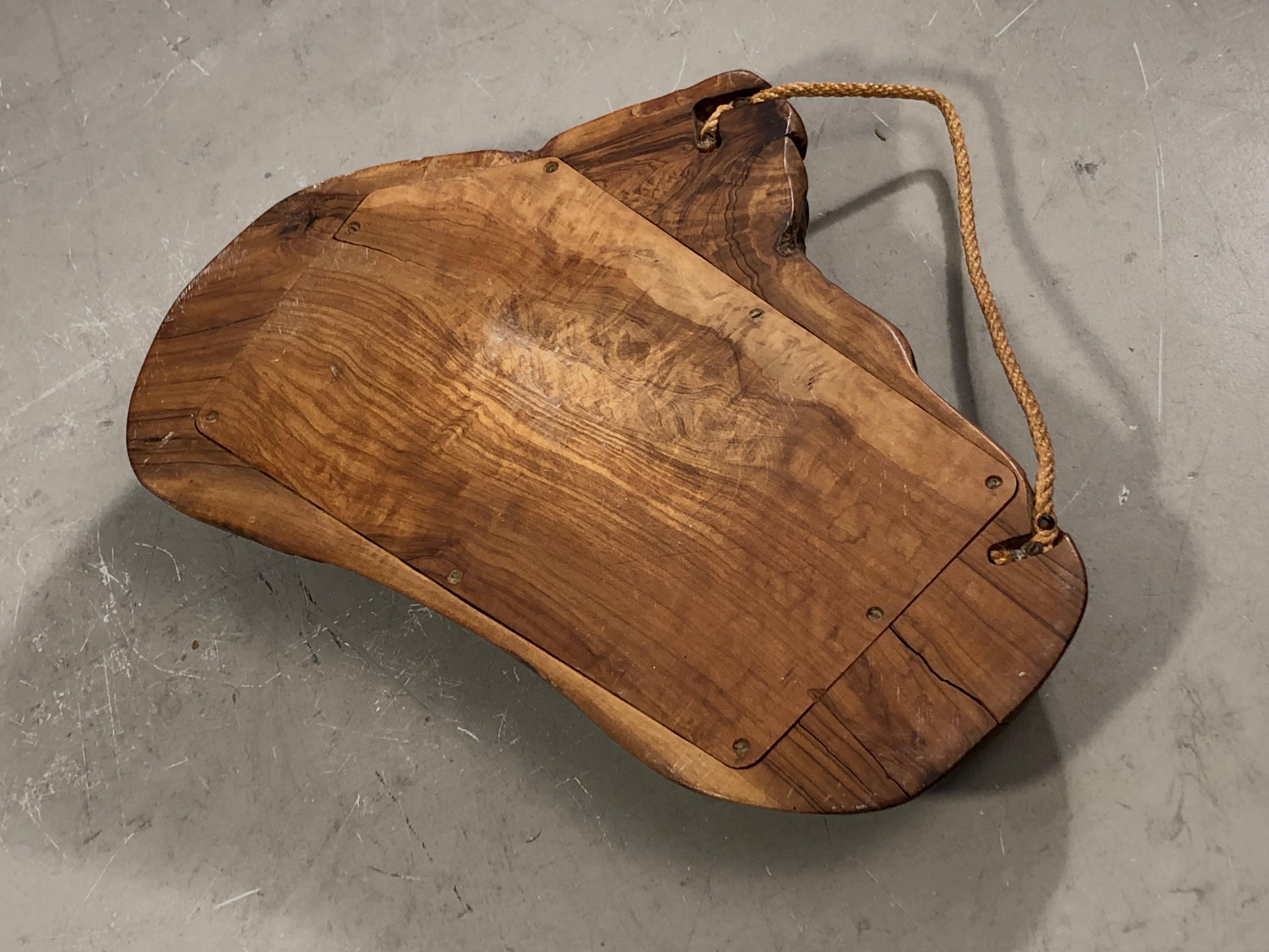 Mid-20th Century A Sculptural BRUTALIST Free-Form MIRROR in NAKASHIMA Style, France 1950 For Sale
