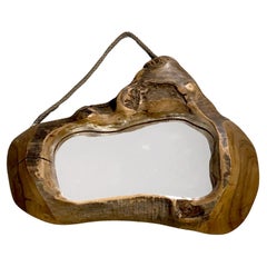A Sculptural BRUTALIST Free-Form MIRROR in NAKASHIMA Style, France 1950