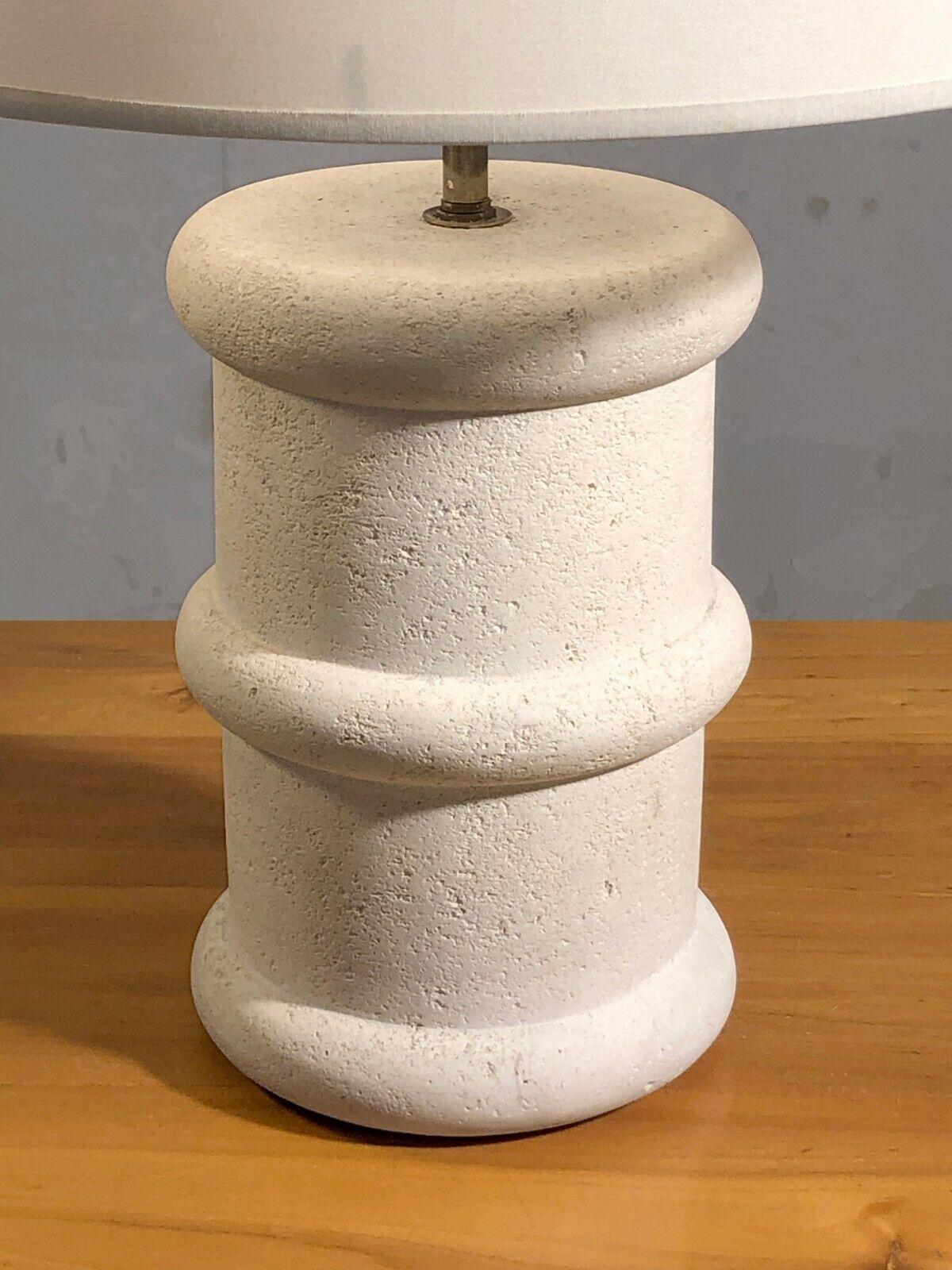 Mid-Century Modern A Sculptural BRUTALIST Stone TABLE LAMP by HEGEY (TORMOS style) France 1970 For Sale
