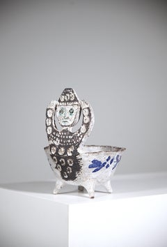 Skulpturale Keramikschale von Albert & Pyot Thiry Vallauris, Frankreich 1960er Jahre
