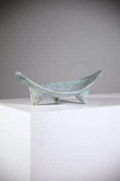 A Sculptural Ceramic Bowls by Les 2 Potiers France 1950s