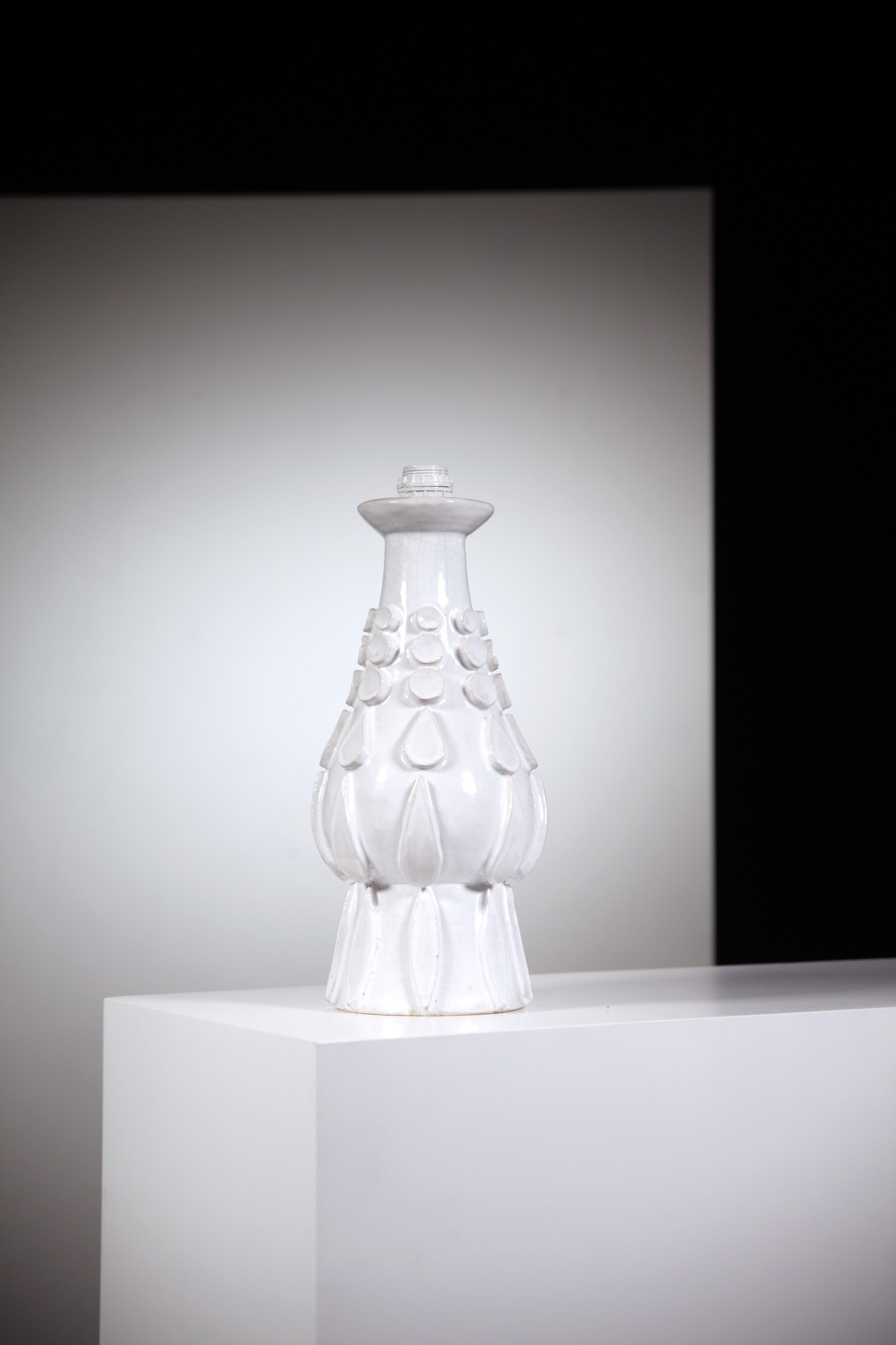 Late 20th Century A Sculptural Ceramic Lamp by Marie Kaikinger France 1970s For Sale