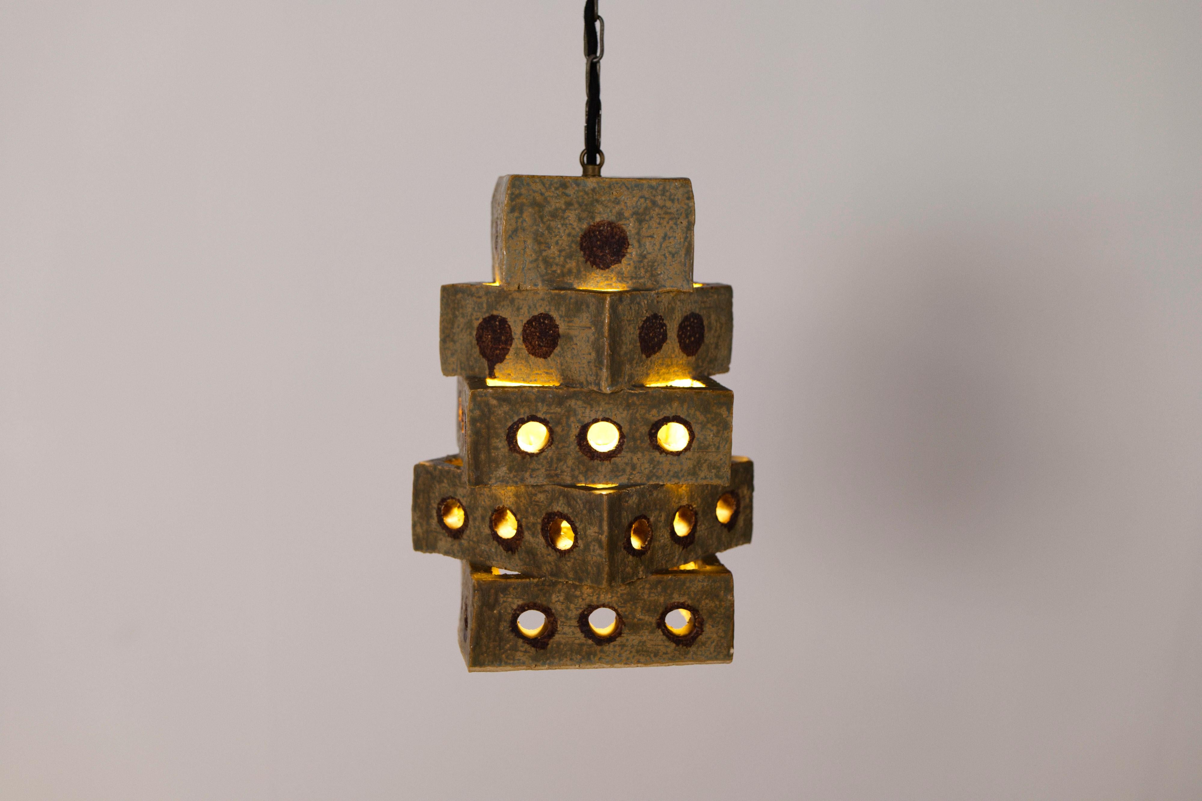 Vernissé Suspension sculpturale en céramique de Marco Stentøj Keramik, Danemark, années 1960 en vente