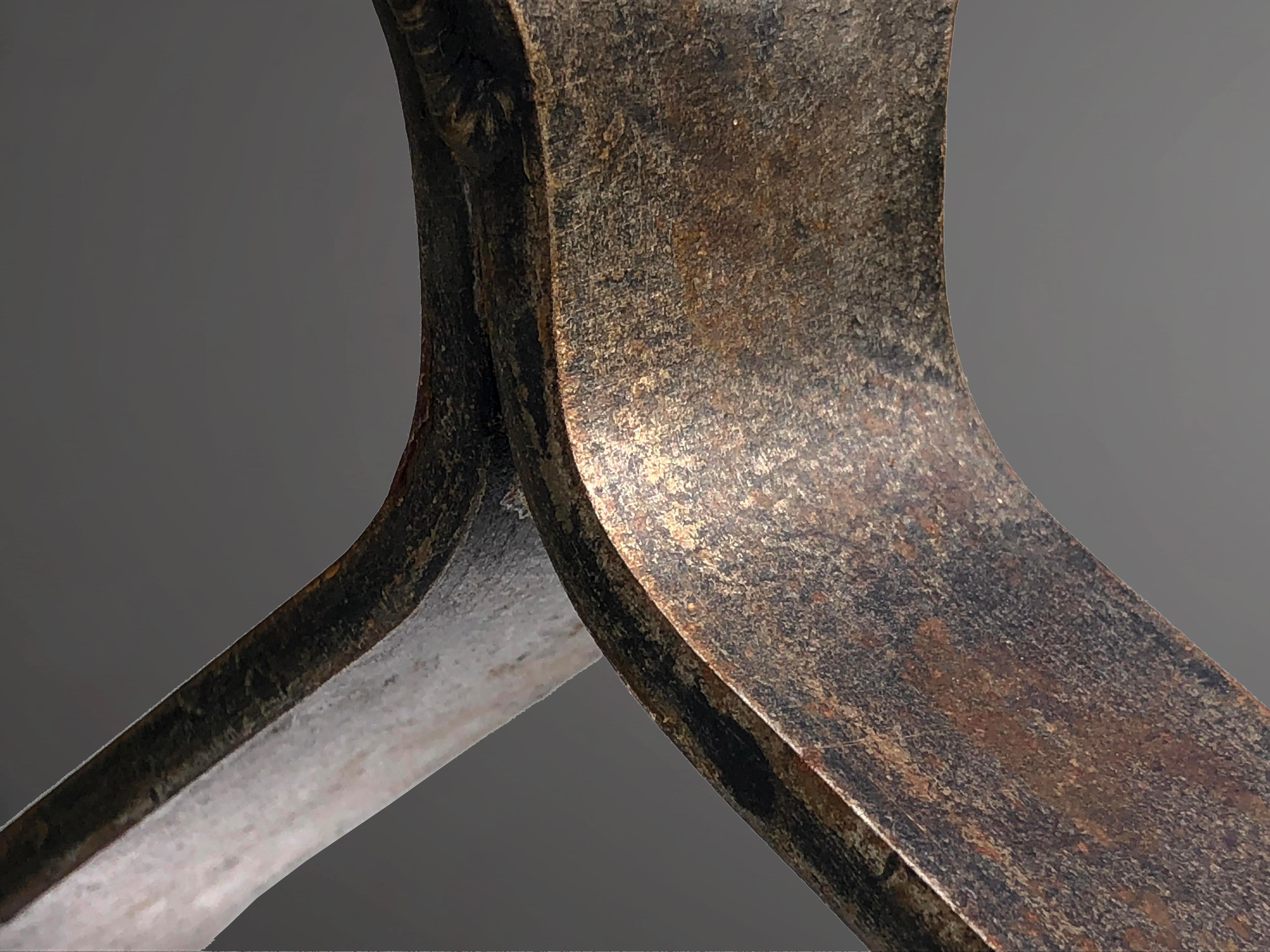 Fer forgé Sculpturale plafonnier BRUTALIST CHAIN Wrought Iron, France 1960 en vente