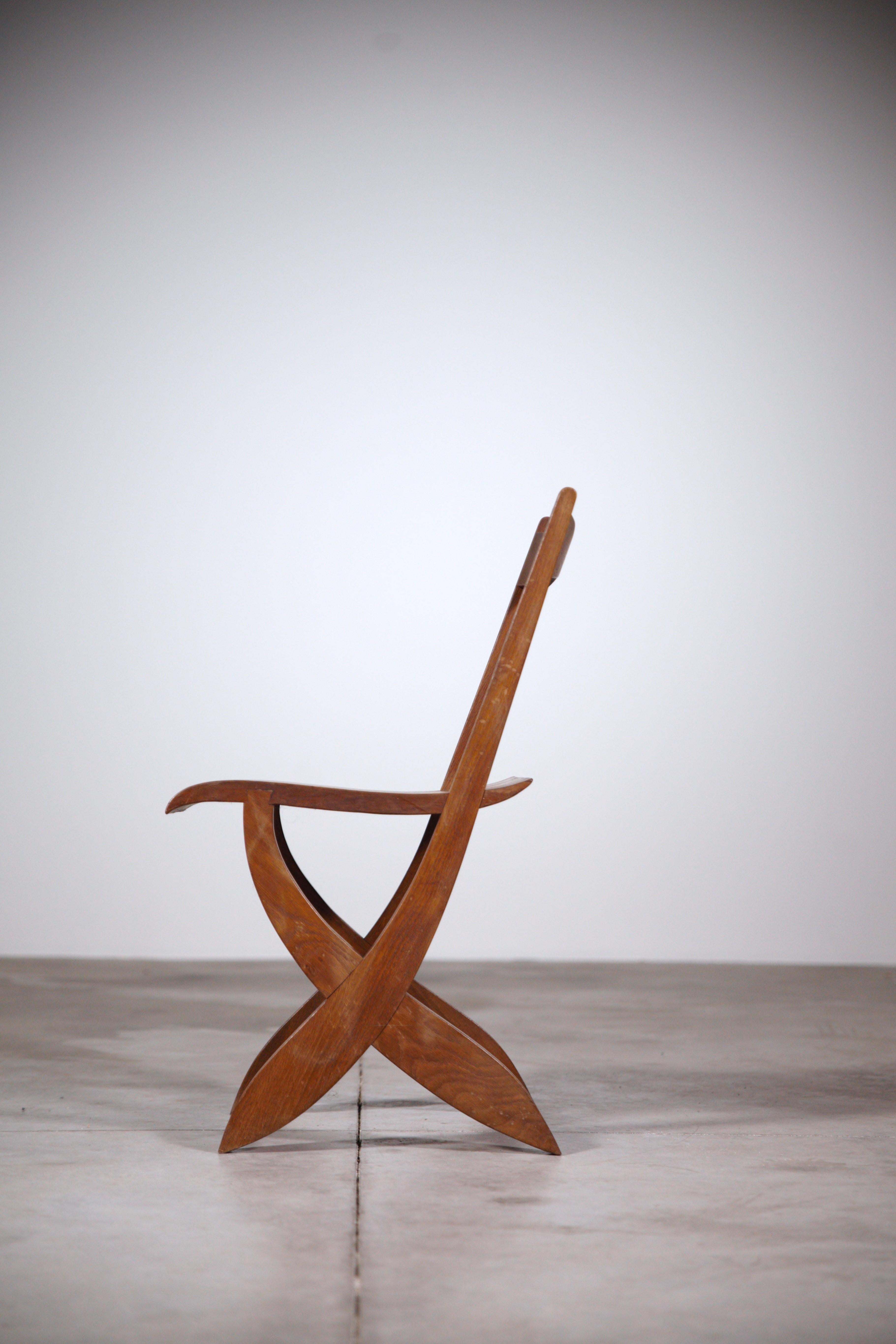 French A Sculptural Chair by Joseph Savina France 1960's For Sale