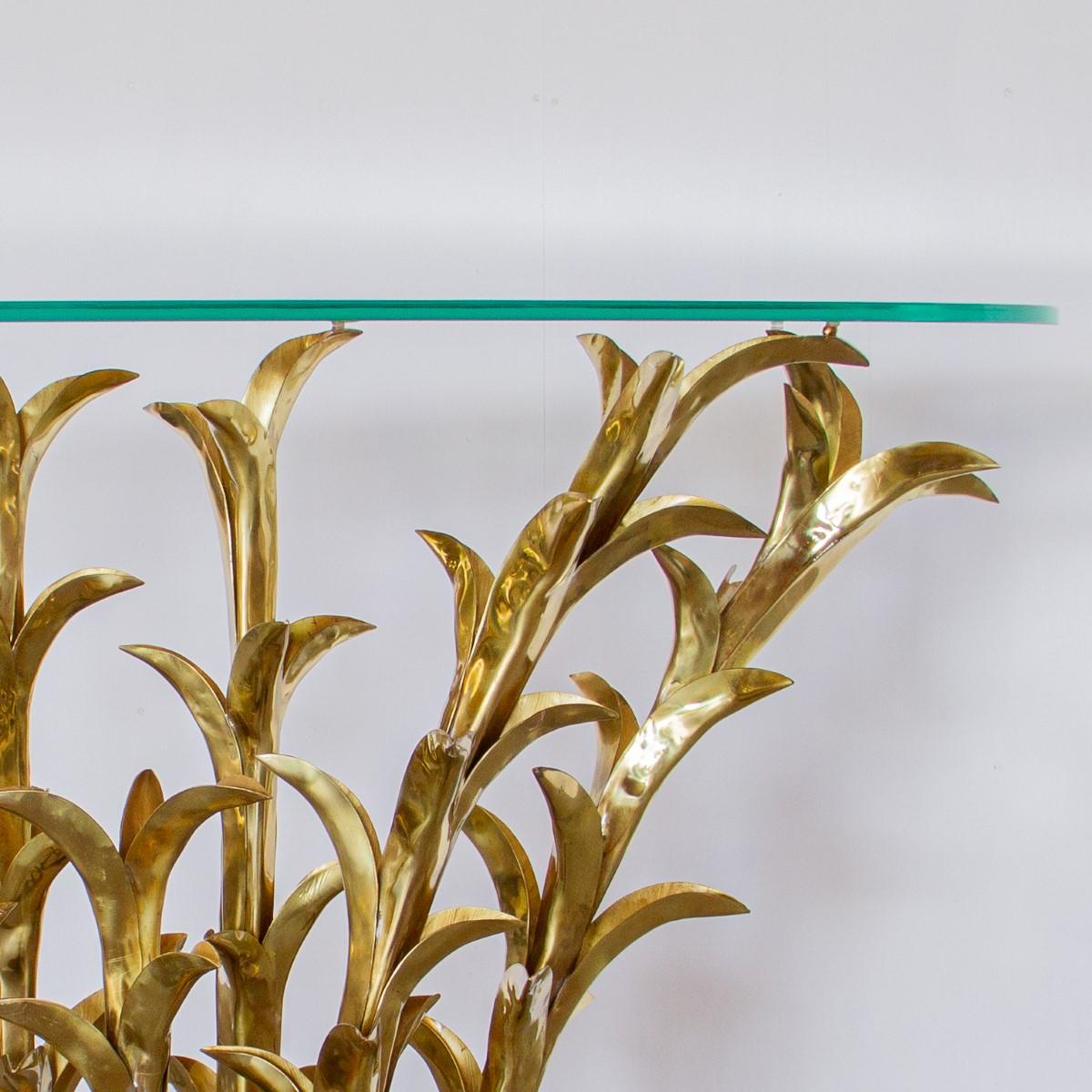 Brass Sculptural Console Table by Alain Chervet, 1992 Titled 'Madere'