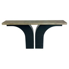 Console sculpturale avec plateau en galuchat à la manière de Karl Springer