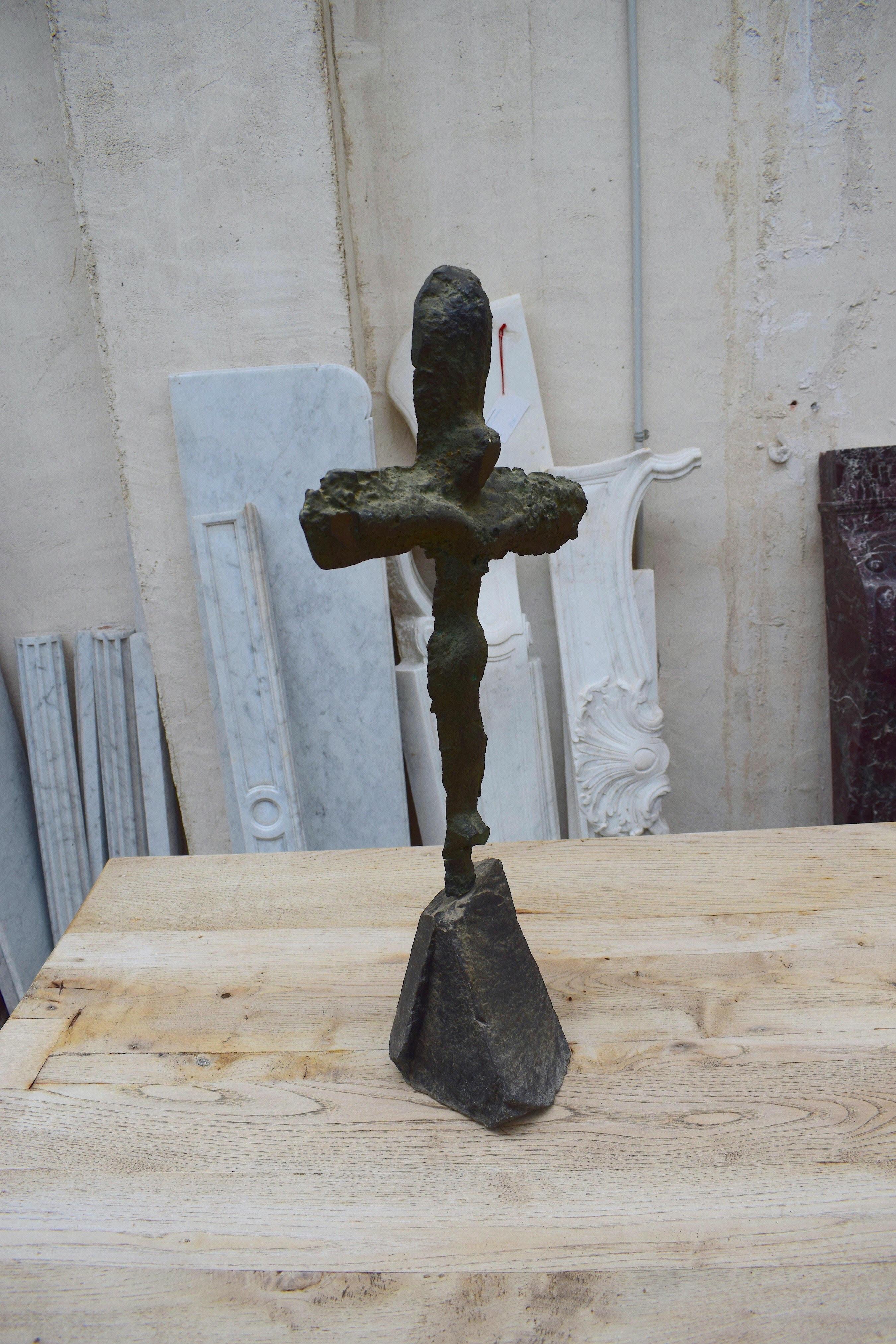 Forged Sculptural Crucifixion by the Catalan Artist Xavier Ruscallleda For Sale