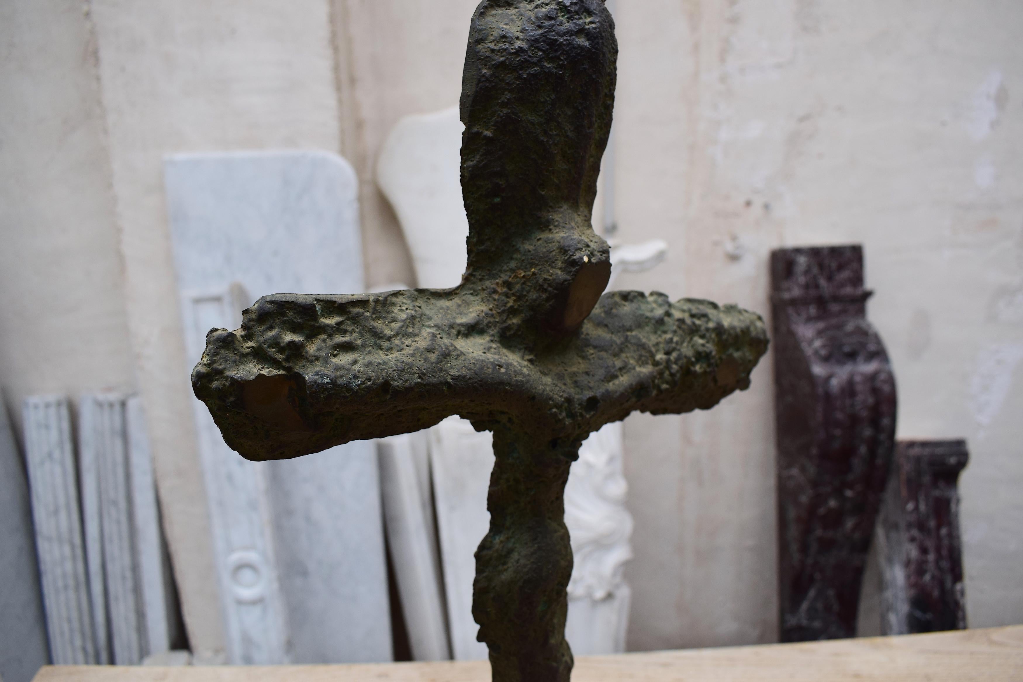 Metal Sculptural Crucifixion by the Catalan Artist Xavier Ruscallleda For Sale