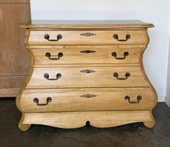 A Sculptural Dutch Bombe Commode in Bleached Maple