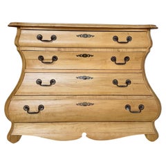 A Sculptural Dutch Bombe Commode in Bleached Maple