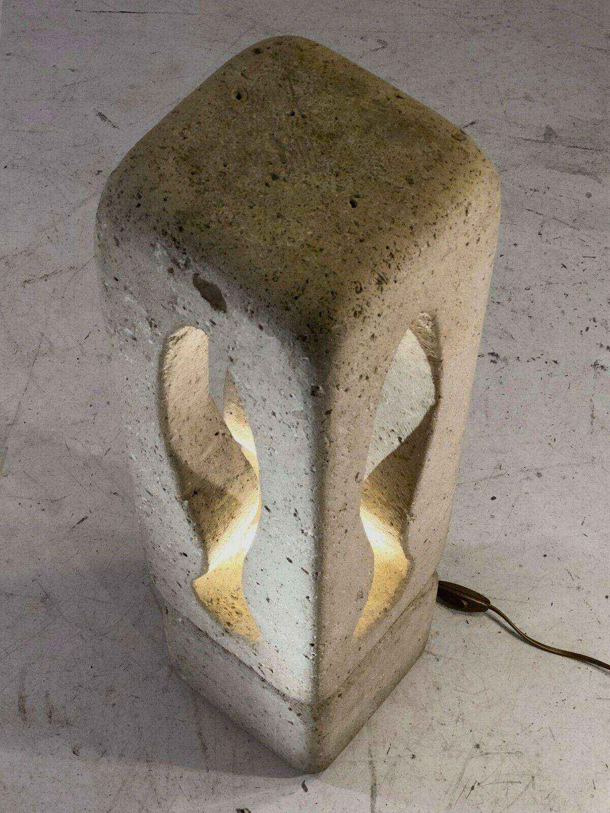 French A Supersized Sculptural BRUTALIST Stone FLOOR LAMP by ALBERT TORMOS, France 1970 For Sale