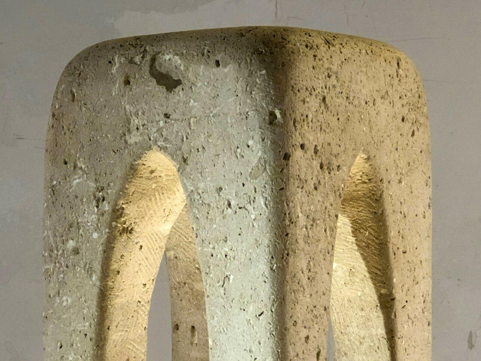 A Supersized Sculptural BRUTALIST Stone FLOOR LAMP by ALBERT TORMOS, France 1970 In Good Condition For Sale In PARIS, FR