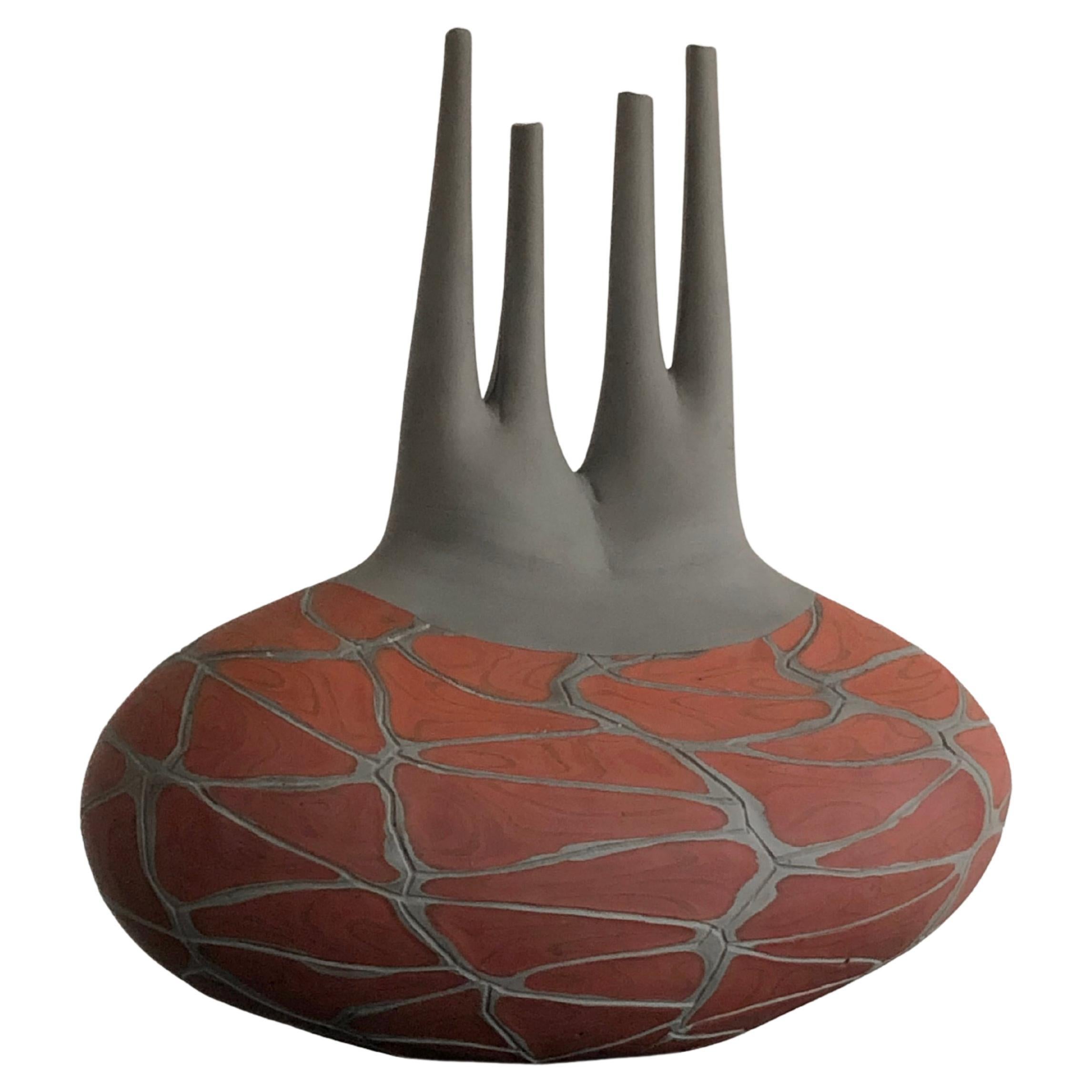 A SCULPTURAL BLOWN GLASS VASE, by DAVIDE SALVADORE, MURANO, Italy 2000. For Sale