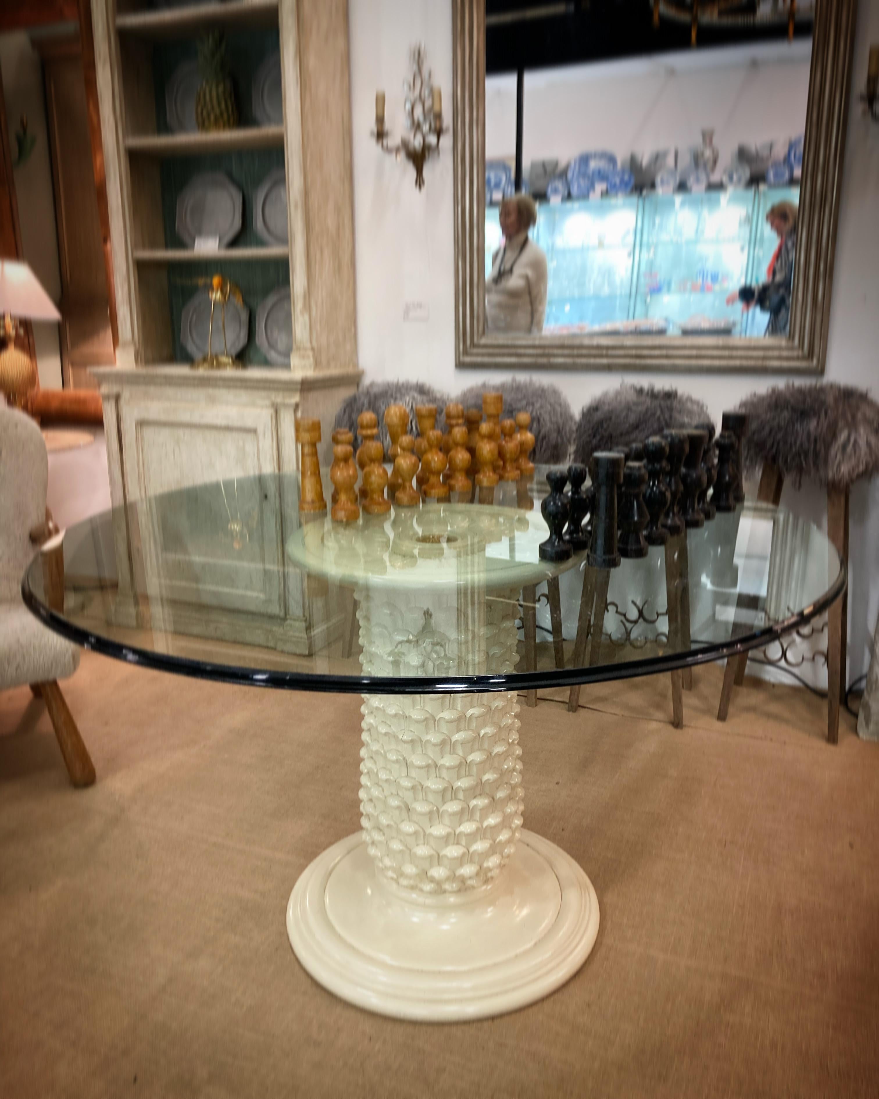 Laque Table de salle à manger ou de salle à manger sculpturale Hollywood Palm Regency en vente