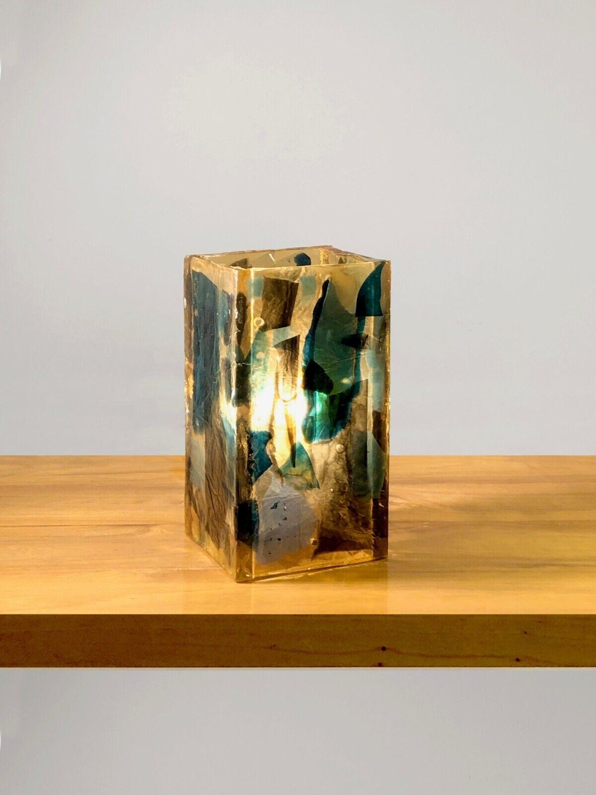 French A MID-CENTURY-MODERN BRUTALIST Lucite TABLE LAMP, by DALLUX, France 1960 For Sale