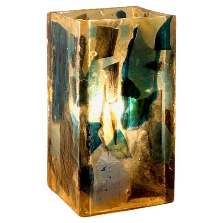 A MID-CENTURY-MODERN BRUTALIST Lucite TABLE LAMP, by DALLUX, France 1960 For Sale